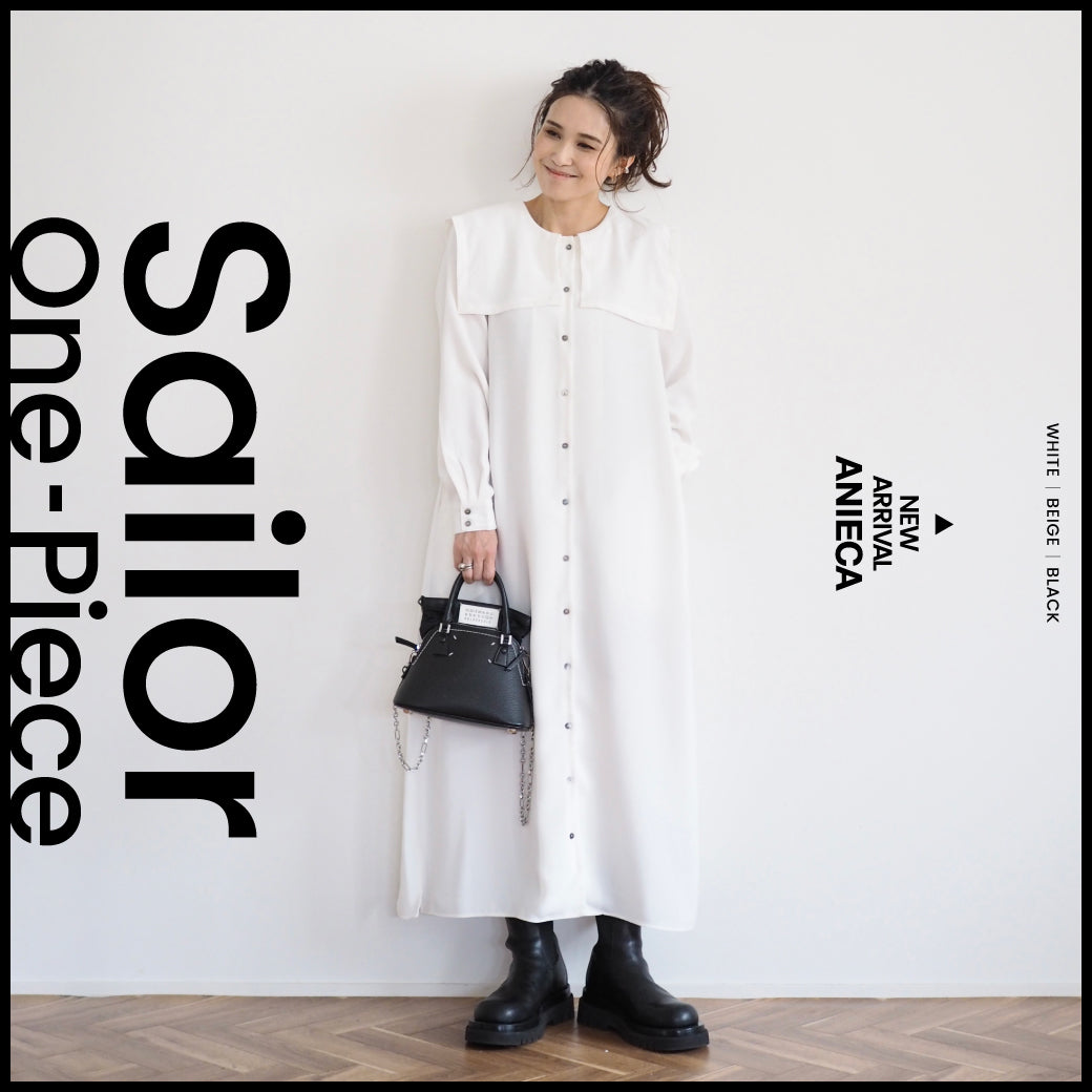 【NEW ARRIVAL】Sailor One-Piece WHITE/BEIGE/BLACK 販売スタート！