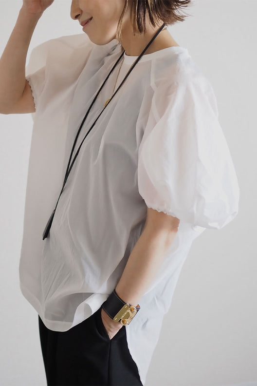 カットソー(長袖/七分)【willfully】punch tuck flare sleeve tops