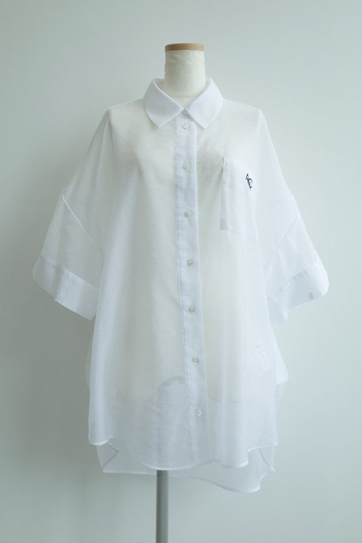 ANC刺繍シアーシャツ