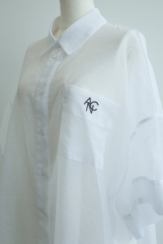 ANC刺繍シアーシャツ