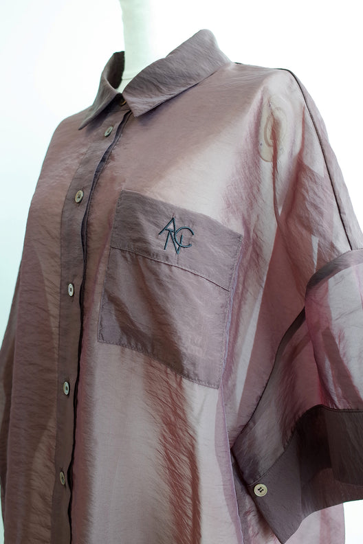 ANC刺繍シアーシャツ