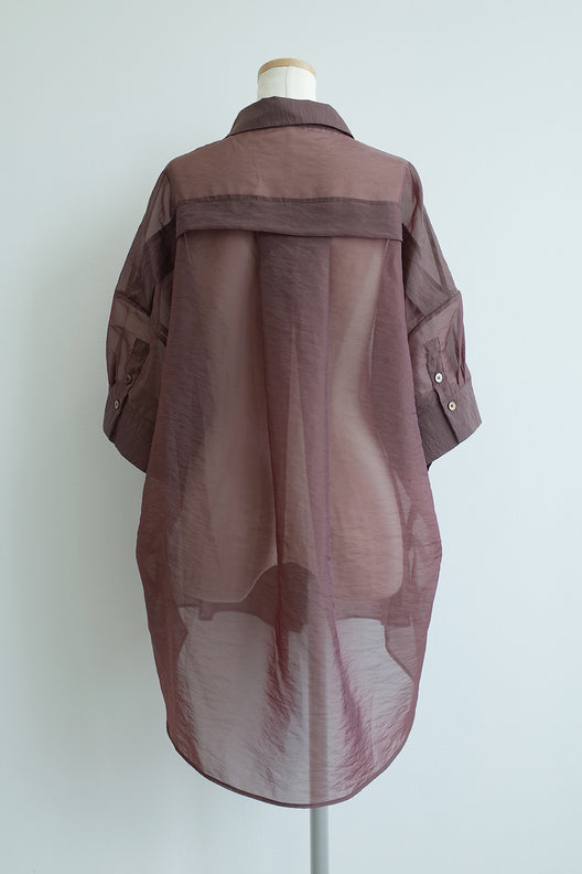 ANC刺繍シアーシャツ