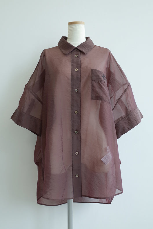 ANC刺繍シアーシャツ