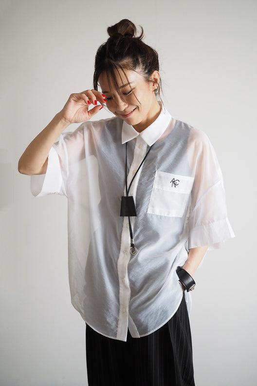 ANC刺繍シアーシャツ