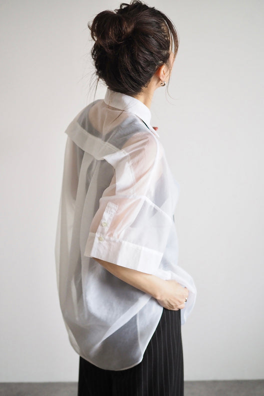 ANC刺繍シアーシャツ