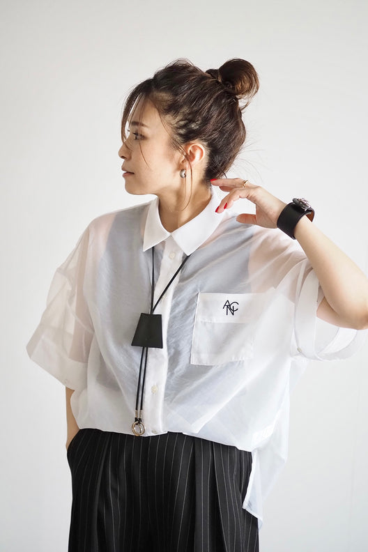 ANC刺繍シアーシャツ