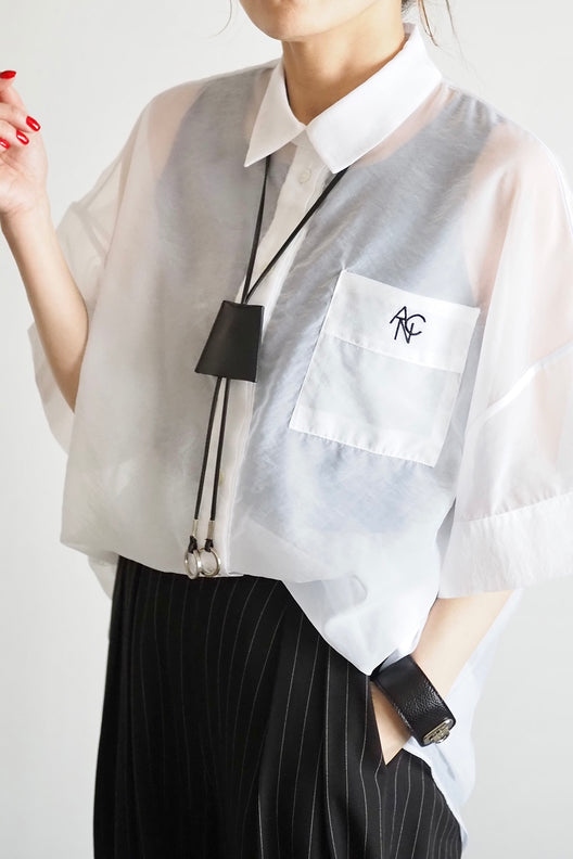 ANC刺繍シアーシャツ