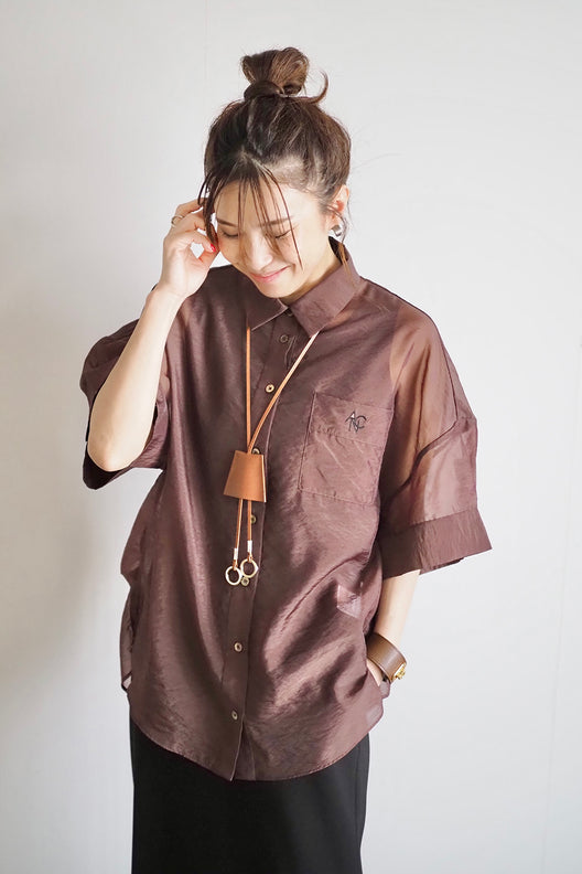 ANC刺繍シアーシャツ
