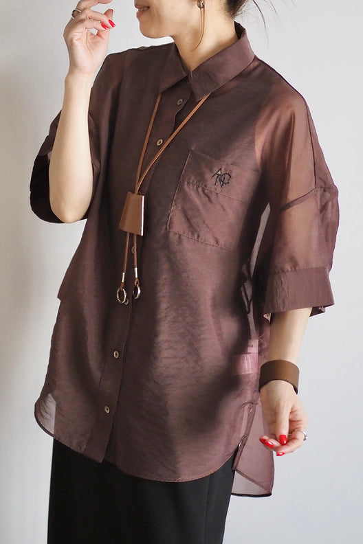 ANC刺繍シアーシャツ
