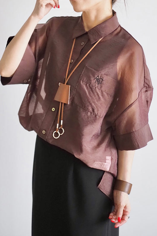 ANC刺繍シアーシャツ