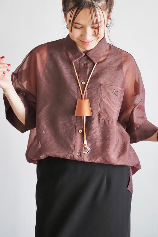 ANC刺繍シアーシャツ