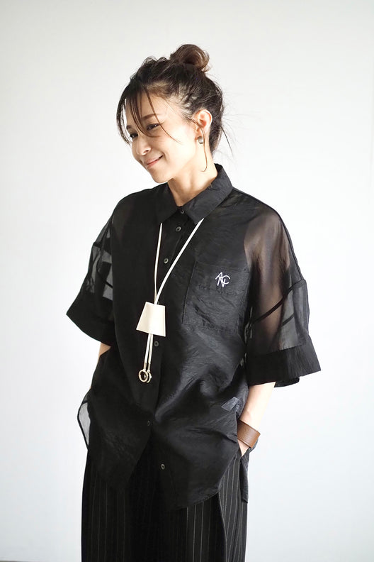 ANC刺繍シアーシャツ