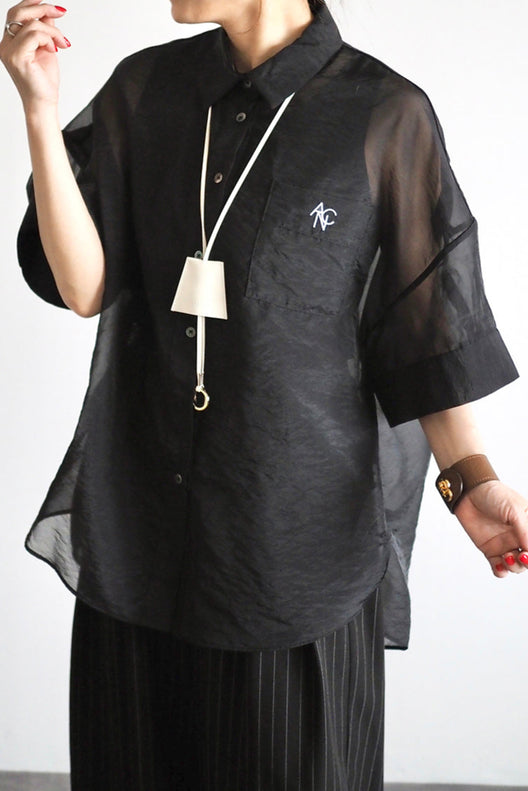 ANC刺繍シアーシャツ