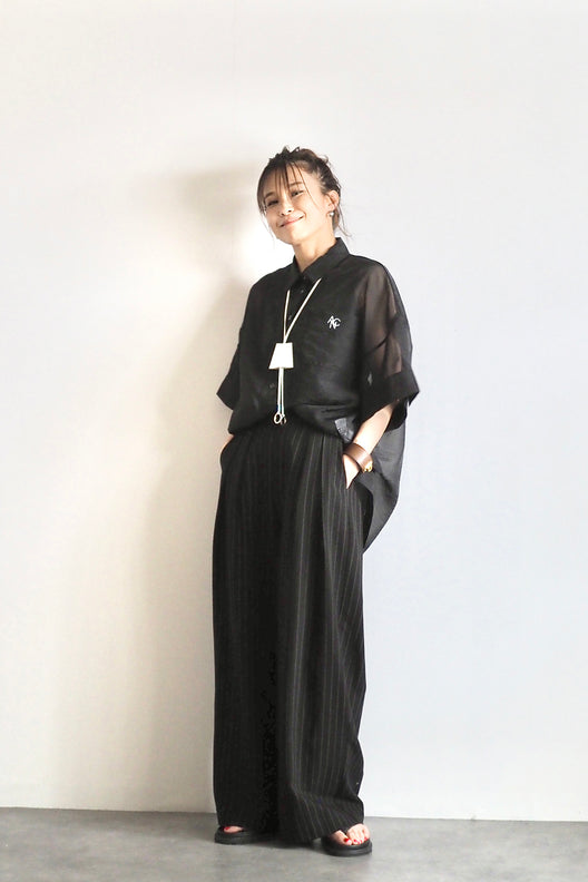 ANC刺繍シアーシャツ