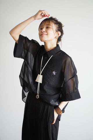 ANC刺繍シアーシャツ