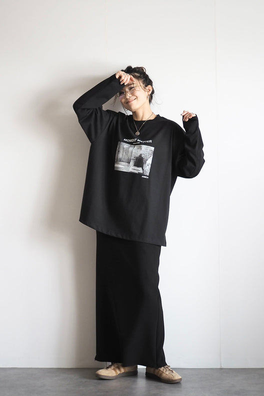 モノクロームフォトロングスリーブＴシャツ