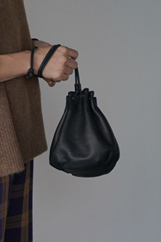 Leather Drawstring Bag