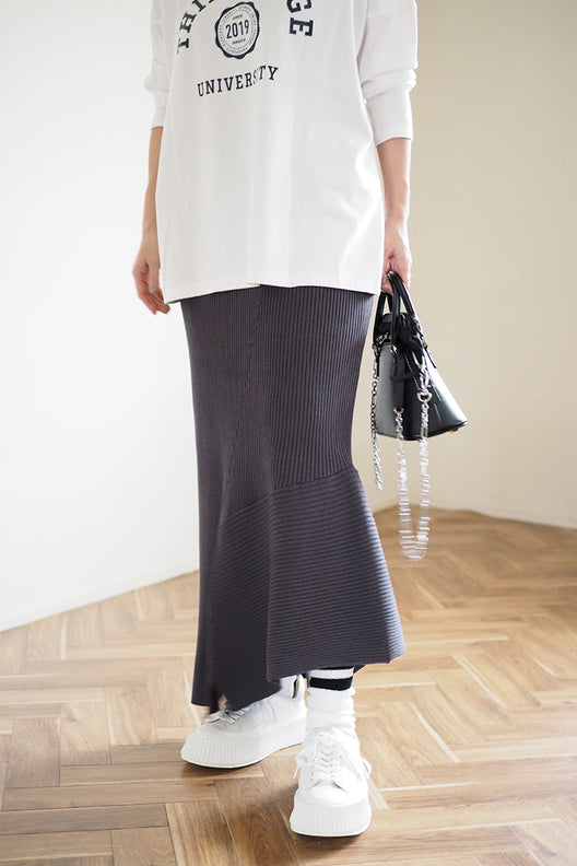 Knit Skirt（アシンメトリーニットスカート） | レディース