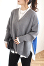 Bicolor Knit Cardigan
